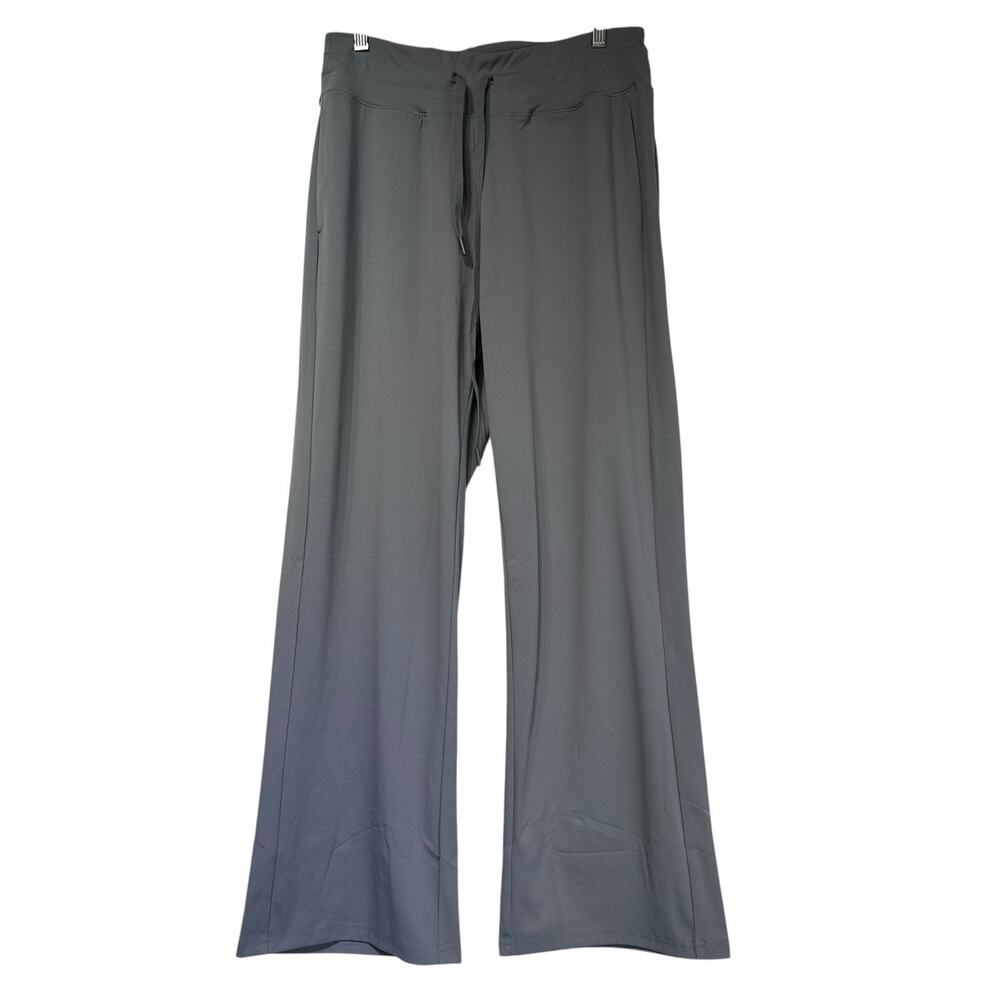Pinspark Gray Wide Leg Yoga Pants UPF50+ Drawstring Waist PL